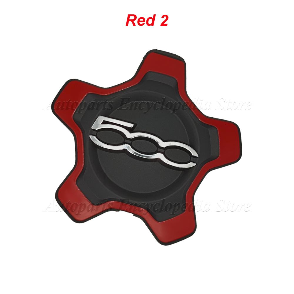 1 Stück Radnabendeckel Set Staubschutz Radnabe Für Fiat 500x 735626312 Silber/Schwarz/Rot Nabendeckel 735626311