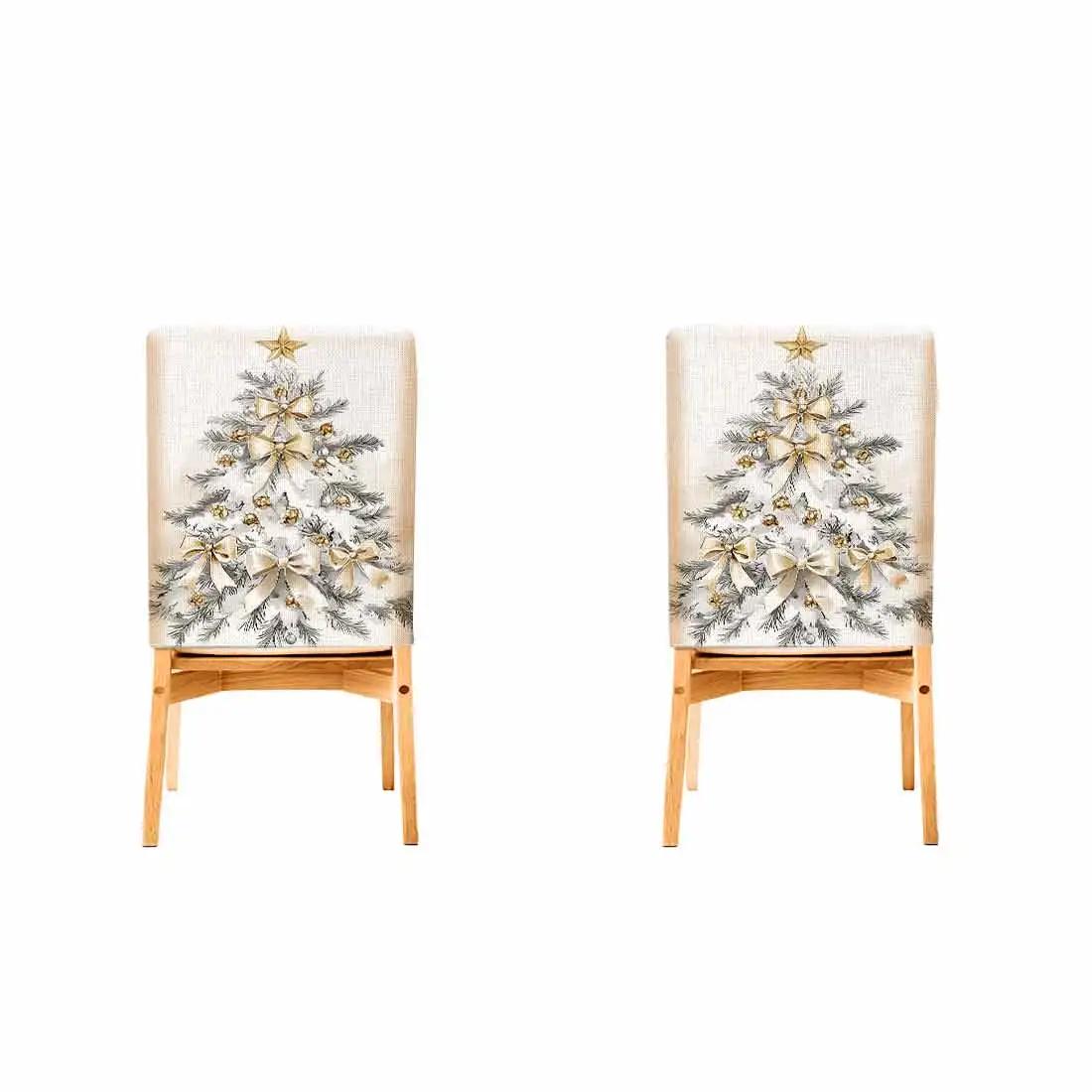 

2/4/6pcs/set 45x55cm Christmas tree bow Chair Cover Table Decoration Dining Seat Chair Covers Dining Room Bar Party Banquate