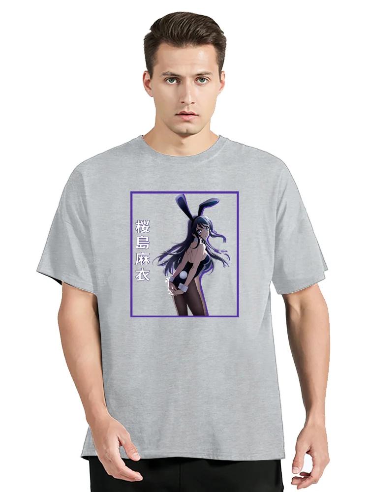 Men Rascal Does Not Dream of Bunny Girl Senpai Aobuta Anime T-Shirt Funny Tops Mai Sakurajima Cotton Tees Harajuku TShirt