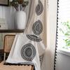 American Style Room Curtain Cotton Linen Curtain for Bedroom Living Room Kitchen Curtains Printed Black White Curtains Bohemian