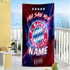 Bayern Munich Soccer Fan Art Personalized Name Beach Towel Soft Durable Quick-Dry Suitable for Swimming Gym Camping Yoga Vacation
