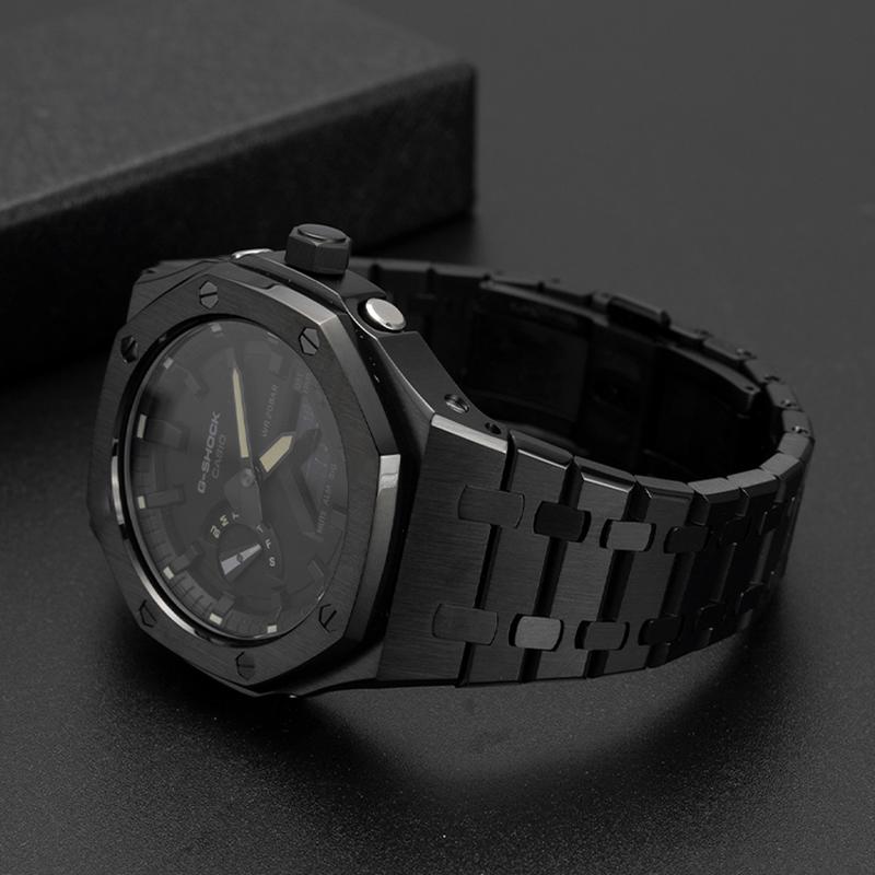 Pro Casio G-Shock GA-2100 GA-2110 Dubový statek Modifikovaná nerezová ocel Styl AP 3. generace 4 zástupci s pouzdrem