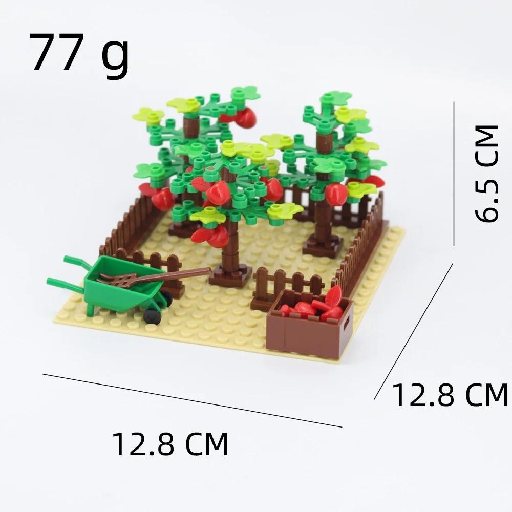 MOC Set Fermă Blocuri de Construcție Plantă Cultură Dovleac Grajd Cal Vaca Cerc Animale Oraș Vedere Stradală Cărămizi Model Jucării