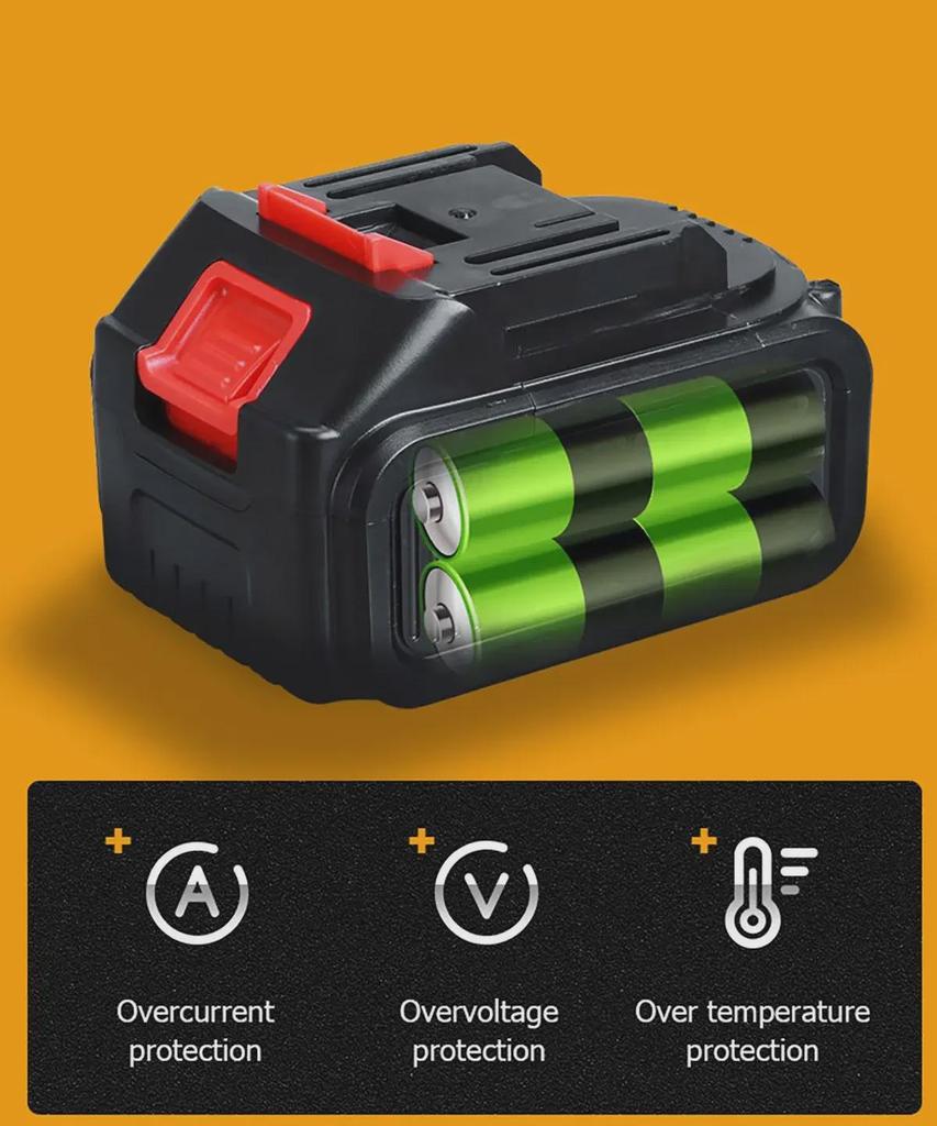 Rebarbadora de Ângulo Recarregável sem Escovas de Lítio 125V e Polidora com Estojo de Plástico Durável