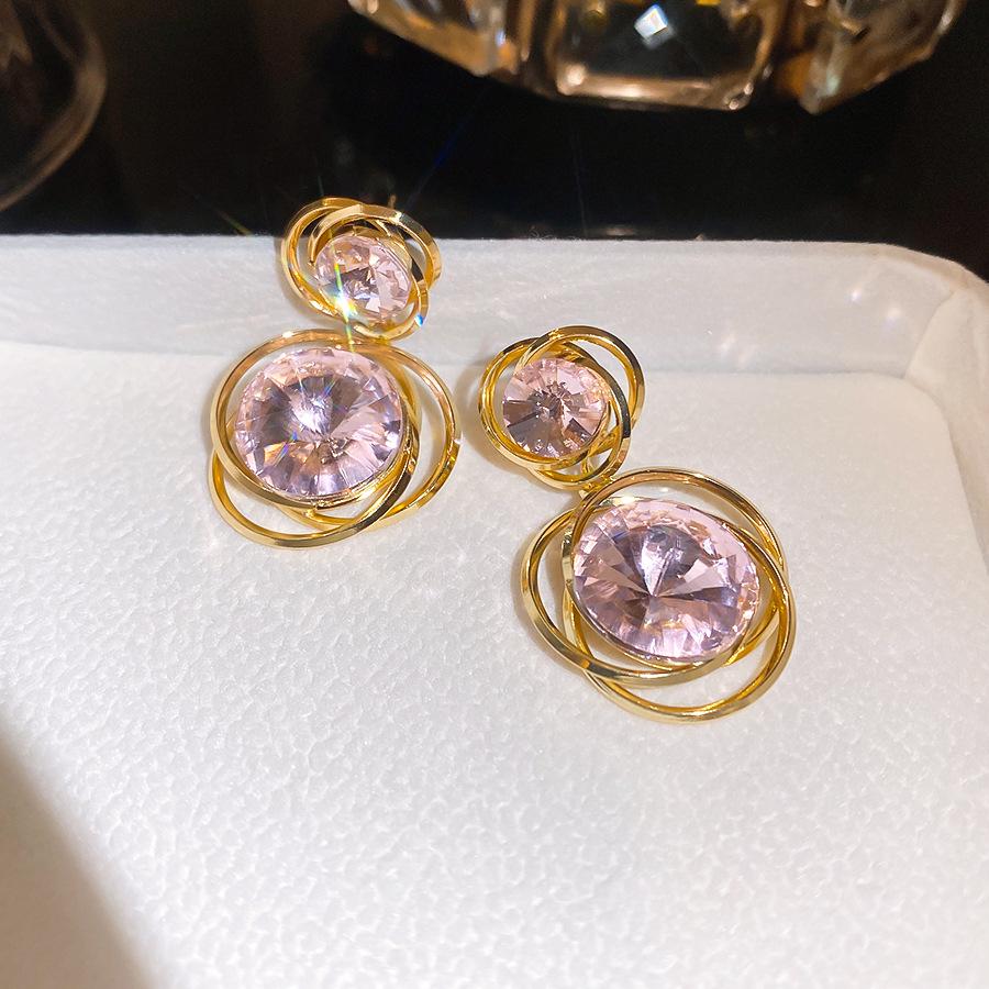 Silver Needle Retro Rhinestone Geometric Stud Earrings - Luxury, Fashionable Accessories for Women