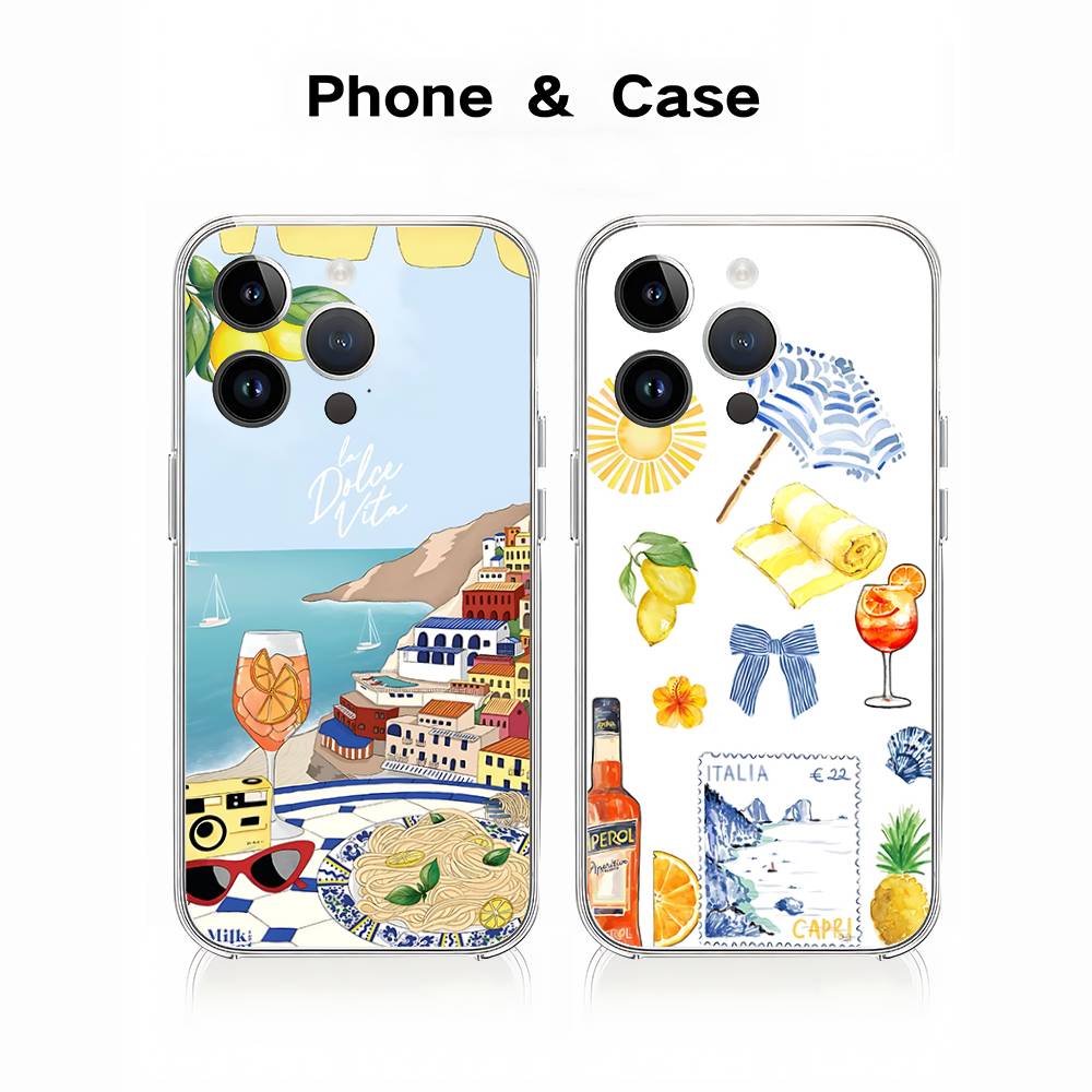 Meereslandschaft Wein Zitrone Handyhülle Für Iphone 17 16 15 11 13 14 Pro Max 7 8 Plus X Xr Xs Max Se2020 12mini Transparente Hülle