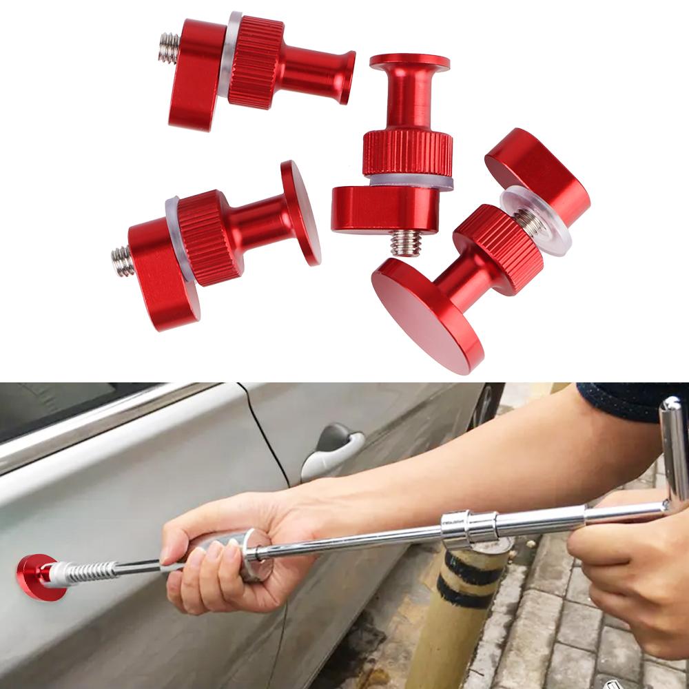 4pcs Car Dent Repair Tool Puller Leveling Aluminum Alloy Round Gasket Puller Accessories Hail Pit Dent Small Pit Repair Reuse
