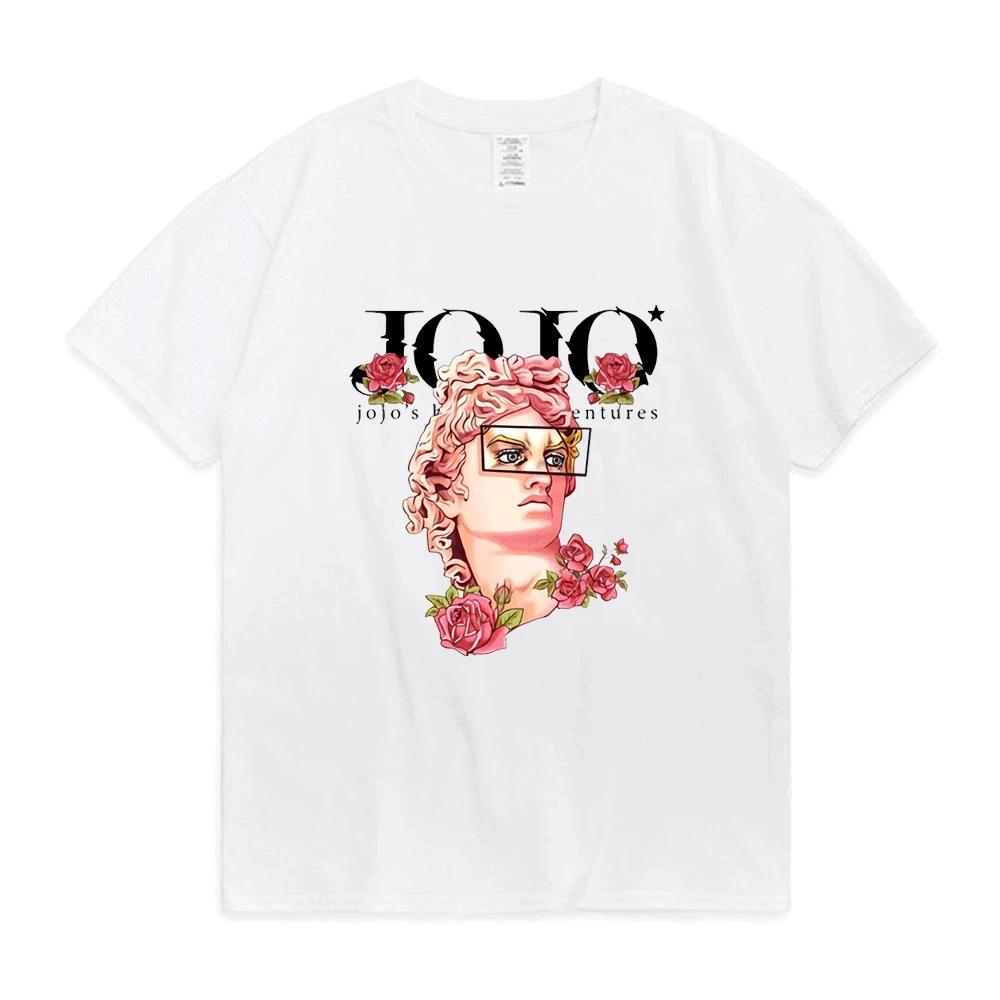 Japan Jojo Wonderful Adventure Anime Men and Women Cute Jojo Design Youth Manga T-shirt Short Sleeve Neutral Y2K Tops