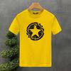 Men's Summer 100 Cotton Fashion Casual Loose Large Black Star Pattern Printed Round Neck Short Sleeve T-shirt Top S-5XL