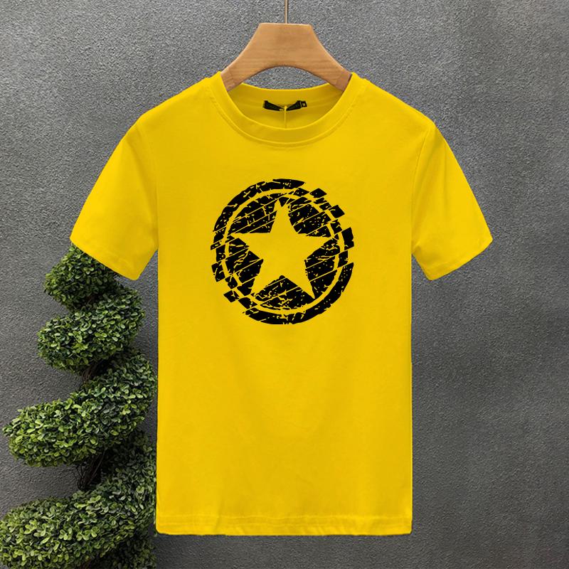 

Men s Summer 100 Cotton Fashion Casual Loose Large Black Star Pattern Printed Round Neck Short Sleeve T-shirt Top S-5XL 4XL