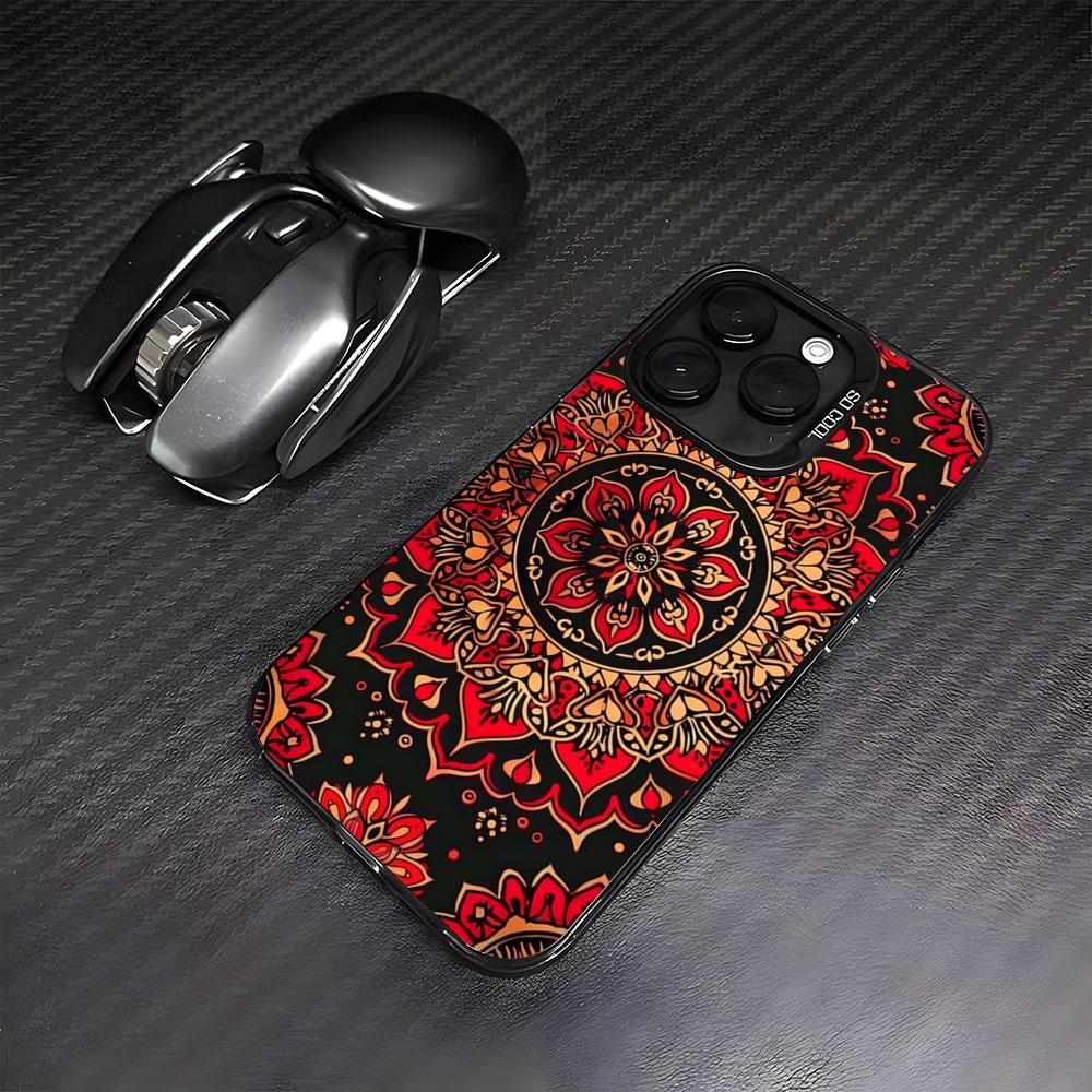 

Persian Pattern Flowers Artwork Phone Case For IPhone17 Air 16 15 14 Plus 13 12 11 Pro 7 8 XS Max XR Silver Black Bumper Case iPhone 11ProMax
