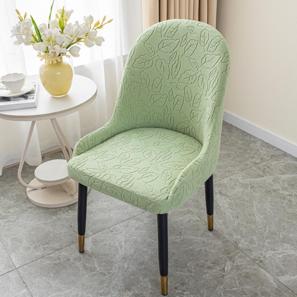 3D Jacquard Curved Armchair Covers Elastic Semicircle Chair Slipcovers Dustproof Dining Chair Cover Kitchen Wedding Banquet