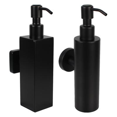 Bathroom Accessories Soap and Lotion Dispenser Stainless Steel Tower Shampoo Dispensers Black Wall Mounted Hand Press