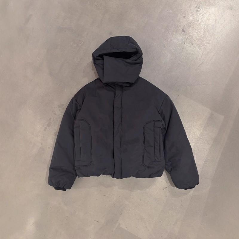 Winter Color Block Hooded Puffer Jacket Unisex Hip Hop Streetwear Loose Fit Teens