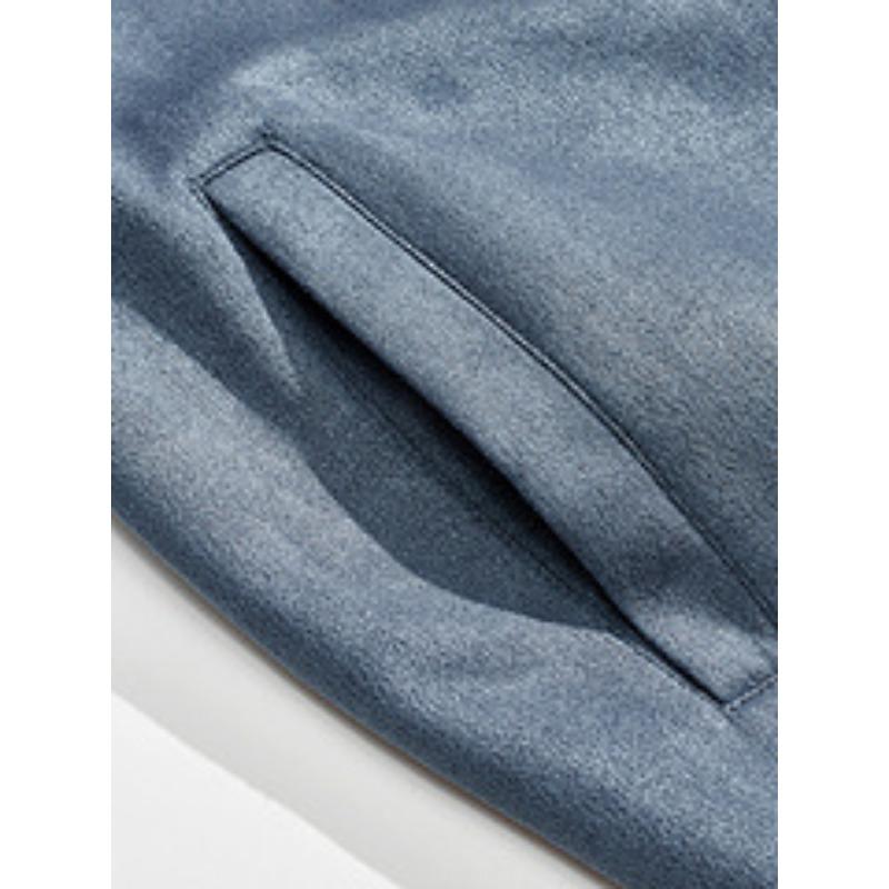 Autumn Casual Retro Long Sleeved Cardigan Jackets Suede Solid Color Zipper Men’s Jacket