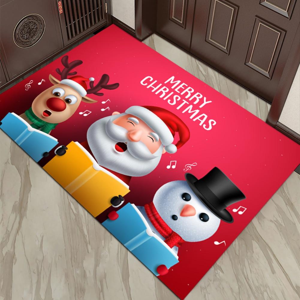 Polyester Fiber Christmas Carpet Mat with Anti Slip Bottom To Prevent Slipping Suitable for Multiple Indoor Spaces