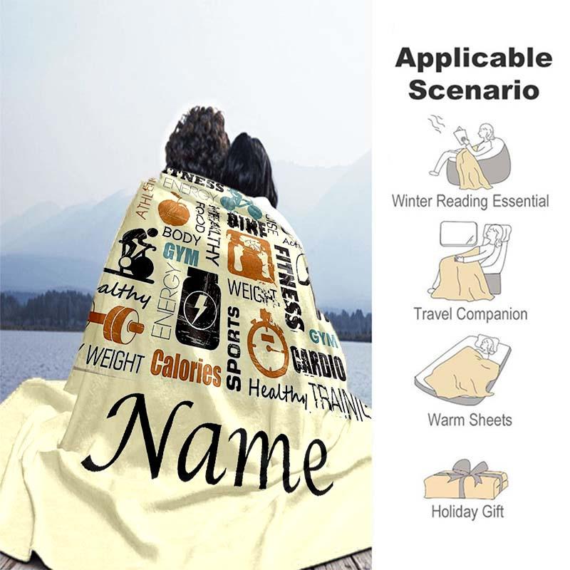 Exercise Hard Customize Your Name Blanket Warm Comfortable Soft Blanket For Chair Office Sofa Bed Sofa Office Camping Suitable For Gifting Relatives