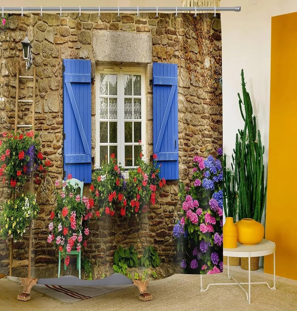Waterproof Shower Curtain Modern 3D Printing Forest Shower Curtain Natural Landscape Bath Curtain With Hooks For Bathroom