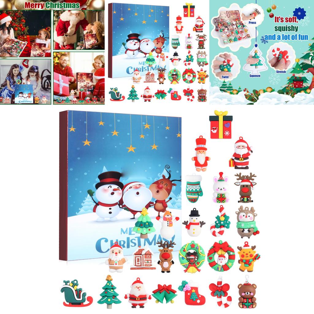 Santa Claus Christmas Advent Calendar Pvc 3d Iconic Figures For Holiday Party Decor And Gifts