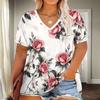 Casual Simple Women's V-neck Top Fashionable Short Sleeve Versatile Loose T-Shirts Women’s