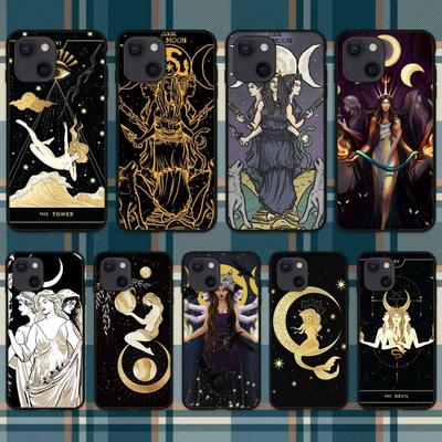 Triple Moon Goddess Hecate Tarot Card Husa de telefon pentru iPhone 11 12 Mini 13 14 15 Pro XS Max X Plus SE XR Shell