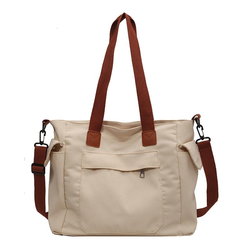 

Большая вместительная сумка-тоут для женщин, однотонная дизайнерская повседневная сумка через плечо