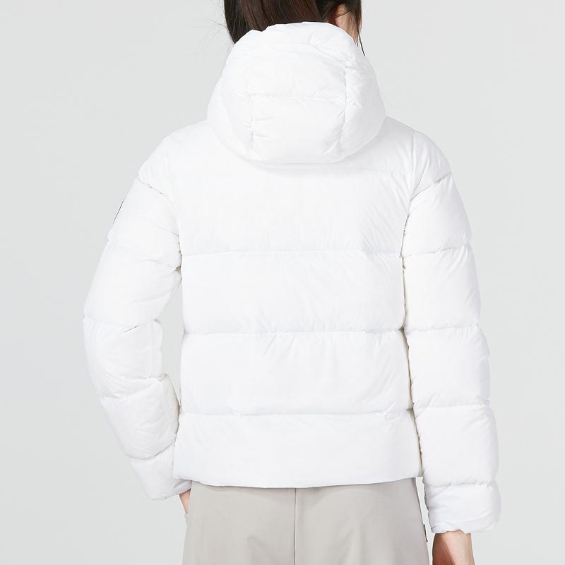 Under Armour Cgi Down Jacket Solid Logo Print Sports Casual Hooded Down Coat Women Jackets White 1375442-100