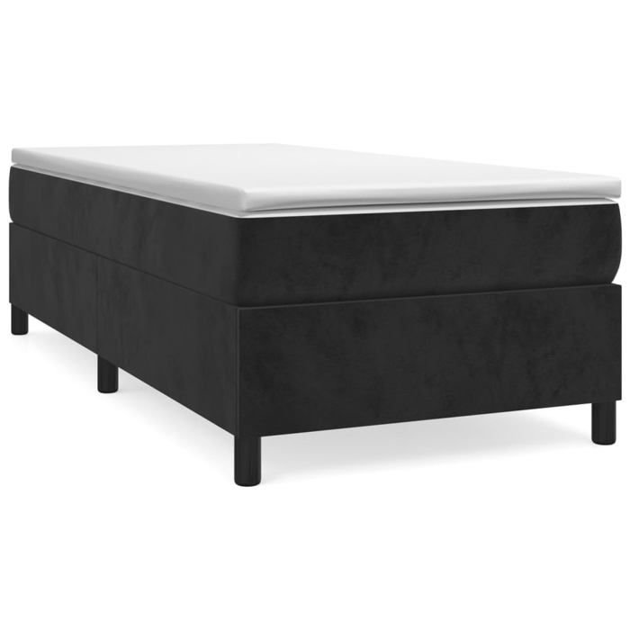 Cadre de lit avec matelas - Maison Exclusive - 100x200 cm - Velours Noir - 2 places