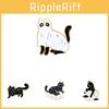 Unique Black Ghost Cat Brooch For Halloween Elegant Metal Badge Decorative Accessory