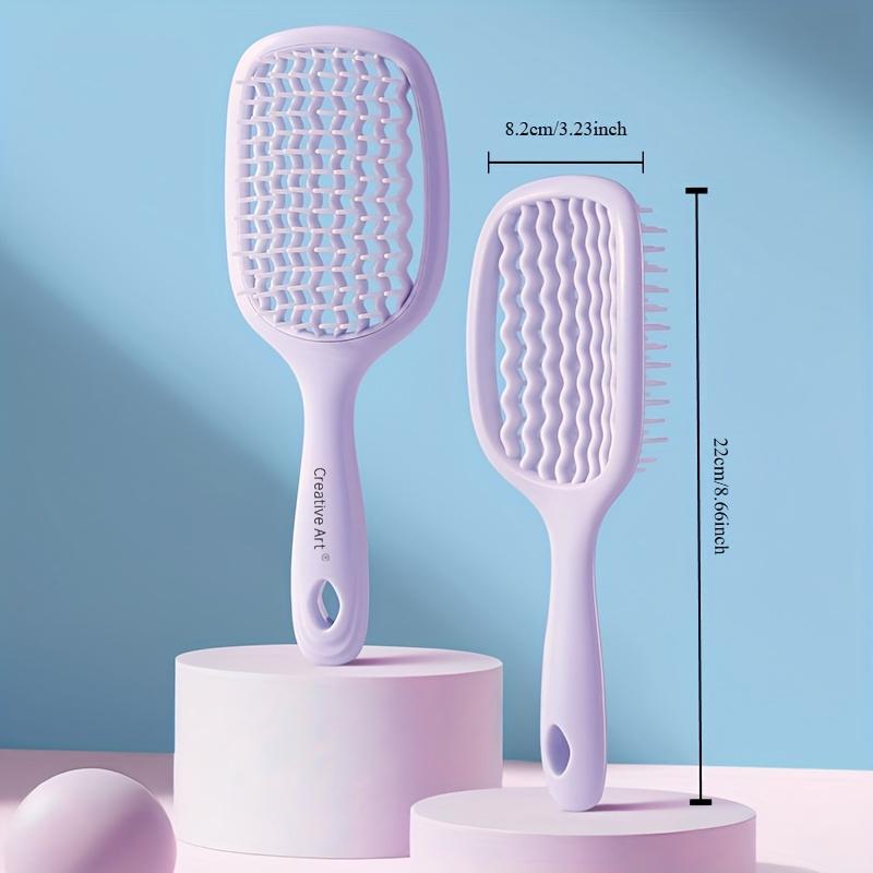 1pc Square Hollow Hair Brush for Men and Women | Wide Tooth Comb for Easy Detangling and Scalp Massage, Vented Detangling Wet Hair Brush,Bouncing Comb