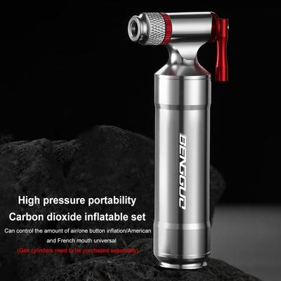 CO2 Bicycle Pump Schrader &  Valve Mini Bicycle Pump Aluminum Alloy CO2 Bike Tire Inflator for MTB Road Bike