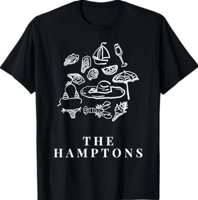 

The Hamptons NY Trendy Summer Beach Aesthetic 100% Cotton T-shirt Mens Tees Top M