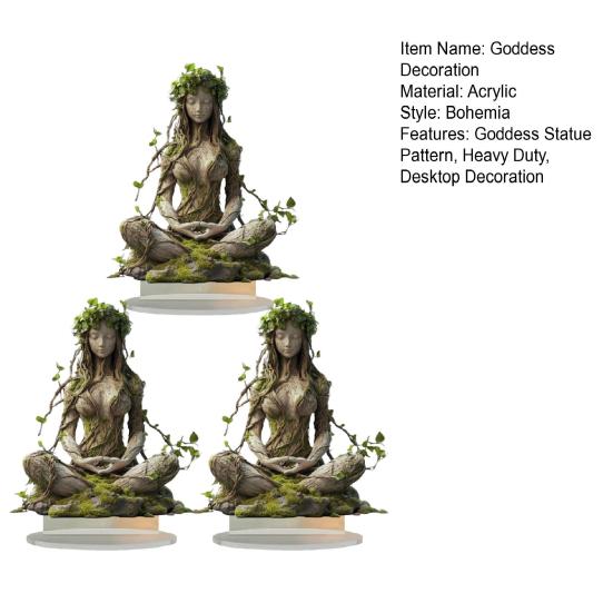 1/2/3Pcs Bohemian Goddess Statue Acrylic Decoration 2D Boho Goddess Statue Table Sign Home Office Living Room Desktop Decor