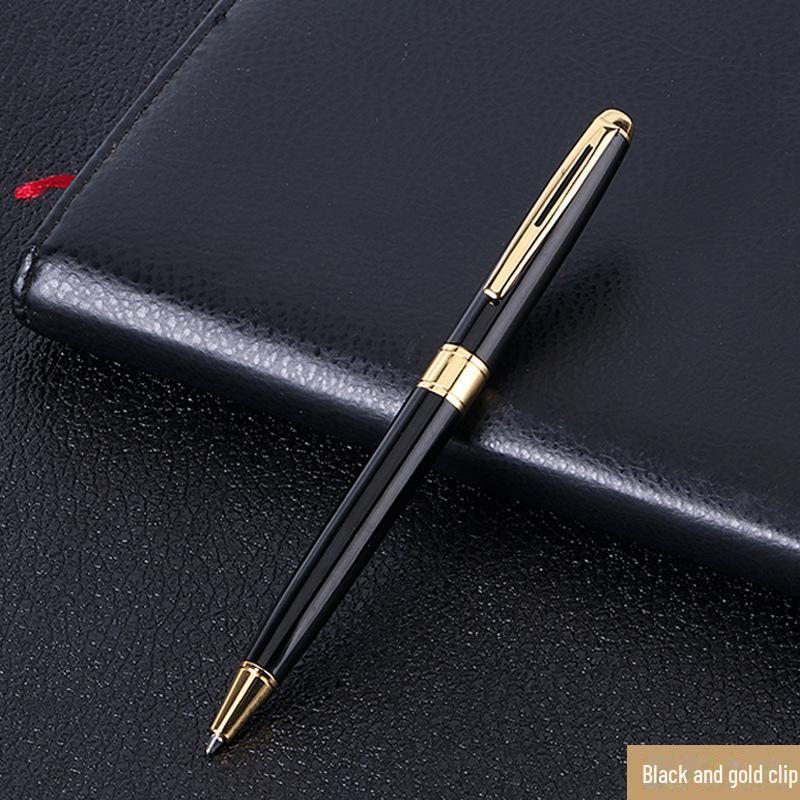 

Металева обертова кулькова ручка з лазерним гравіюванням - персоналізована бізнес-подарункова ручка gold clip чорний