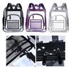 See Through Clear PVC Backpack Transparent Bookbag for Work Concert Security Travel 2 Mesh Side Pockets