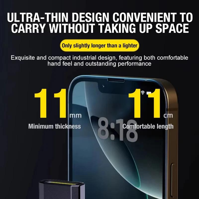 Multifunctional Keychain Flashlight USB Rechargeable Mini Flashlight With COB Work Light Keyring Camping Walking Pocket Lamp