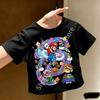 Super Marios Tshirt for Children Cartoon Anime Clothes Round Collar Clothing Short Sleeve Kid Summer Tee Top