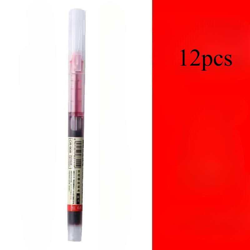 3/12PCS /set High Quality Needle Type Gel Pens Straight Liquid Ballpoint Pen Kawaii Stationery School Office Supplies Writing