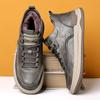 Scarpe da lavoro invernali da uomo in vera pelle nuova, casual da esterno, antiscivolo, in velluto caldo, scarpe in pelle, scarpe casual in cotone e velluto da uomo