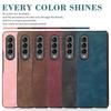 Suitable for Samsung Z Flip6 Mobile Phone Case Z Fold4 Matte Retro Pattern Solid Color Leather Case 3rd Generation Folding Case