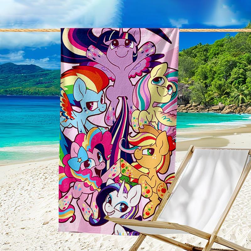1pc My Little Pony4 Beach Towel, Beach and Seaside Swimming Pool Equipment, Fashion Pattern, Rectangular, Travel Essentials
