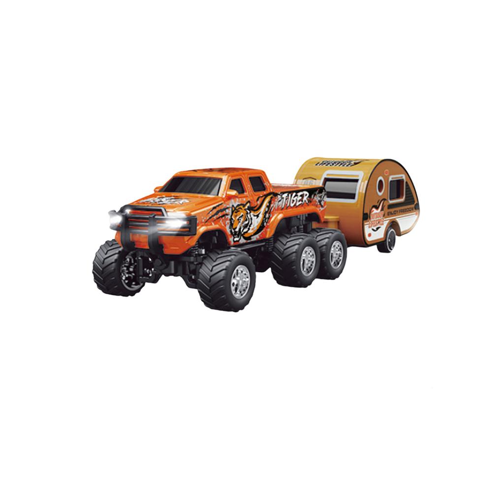 RC Truck, 1:64 Scale Truck With Lights, Remote Control Truck, 2.4GHz Rc Truck, Rechargeable Remote Control Semi Truck With Trailer