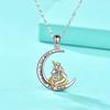 Jewelry New S925 Sterling Silver Moon Unicorn Color Separation Necklace Creative Engraved Mother's Day Pendant