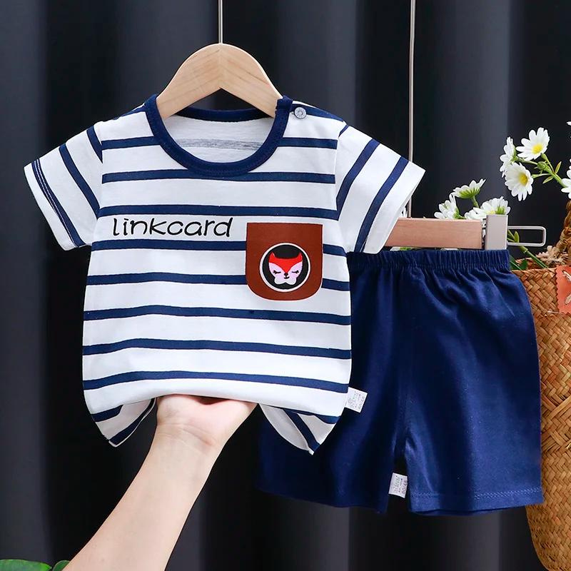 Kids Clothes Set Baby Boy Girl T-Shirt + Shorts Summer Clothing Cotton Cartoon Casual Boys Tracksuit Children Baby Clothes Set