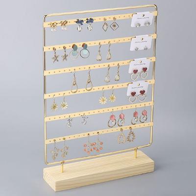 Large Capacity Metal Earring Holder 6-Tiered Ear Stud Rack Earrings Storage Rack  Dresser