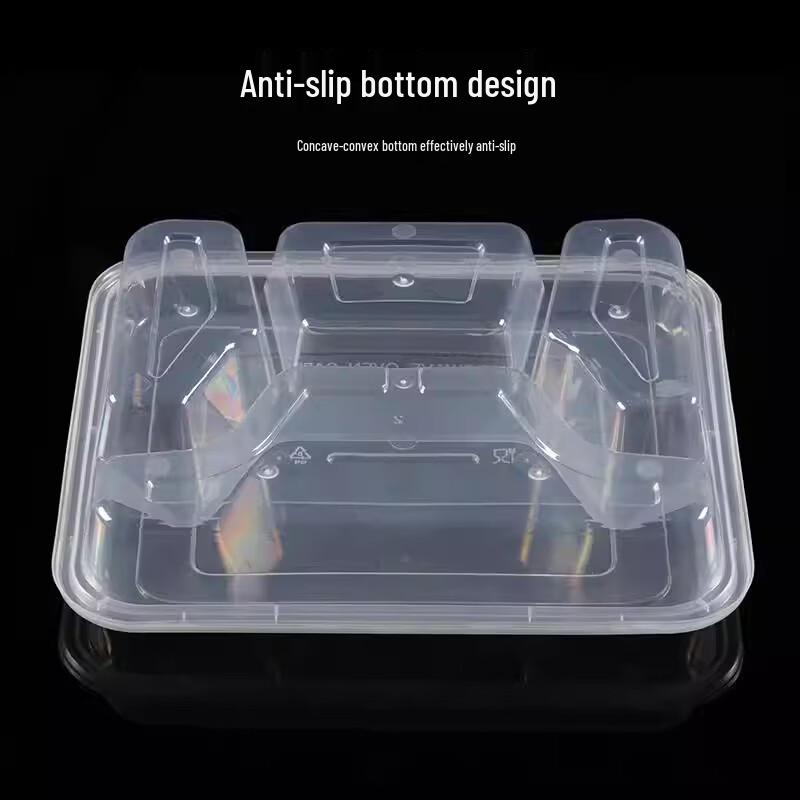 Transparent Disposable Multi-Compartment Takeaway Containers