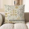 Home Decor Stylish Gold & Gray Floral Patterned Pillow Cover Pattern Cushion Cover Suitable for Sofa Bedroom Car Pillow Cover