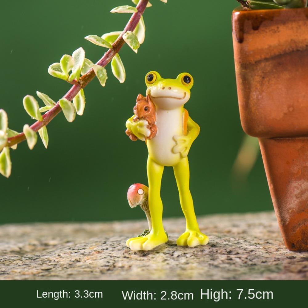 

Смола Лягушка Цветочный горшок Украшения Симуляция Дом Микроландшафт Милые Миниатюрные Фигурки Животных G