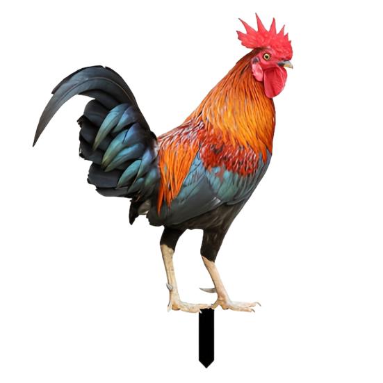 Realistic Acrylic Animal Yard Stake, 2D Flat Chicken Goose Bird Bunny Garden Sign for Pathway, Patio, Lawn Outdoor