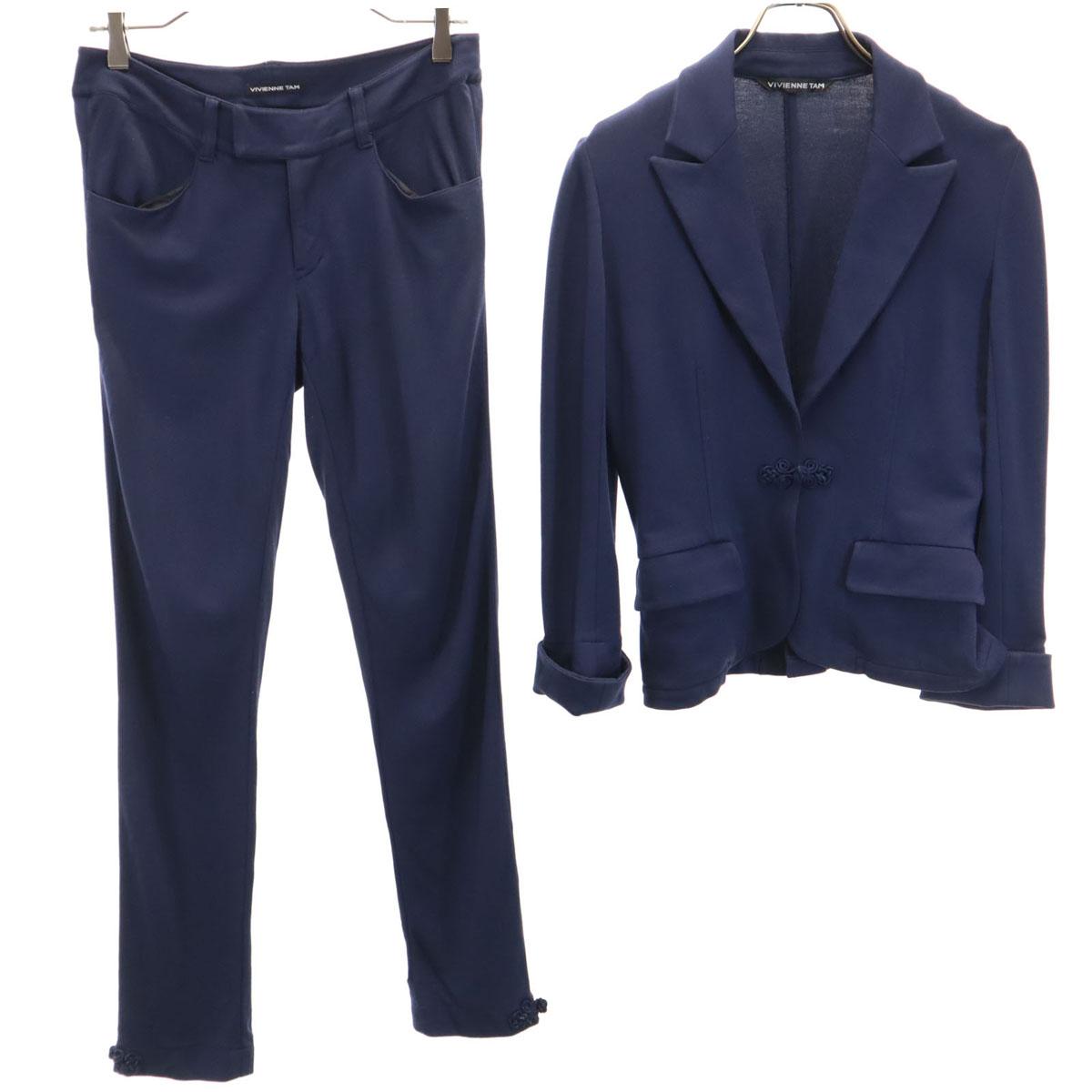 

VIVIENNE TAM сделано в Японии приталенный пиджак Комплект Темно-синий стрейч Женский Б/У